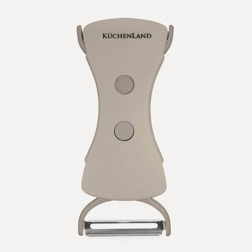 Изображение товара Овощечистка-резак, 13 см, двусторонняя, пластик/сталь, бежевая, Shred