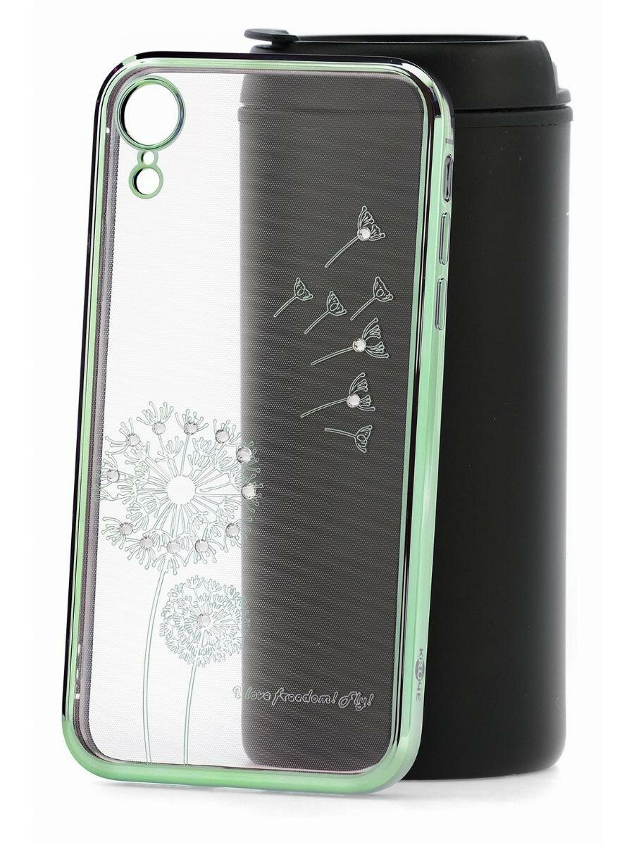 Чехол для iPhone XR Kruche Flash drill Green