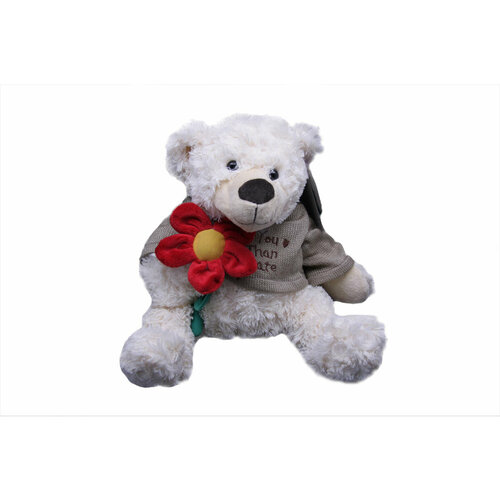 Мягкая игрушка Magic Bear Toys Мишка Этан в свитере с цветком 25 см.