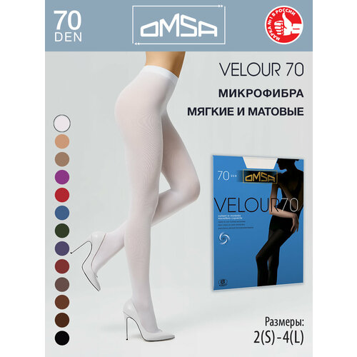 Колготки Omsa Velour, 70 den, размер 4/L, белый колготки omsa velour 70 den размер 4 бежевый