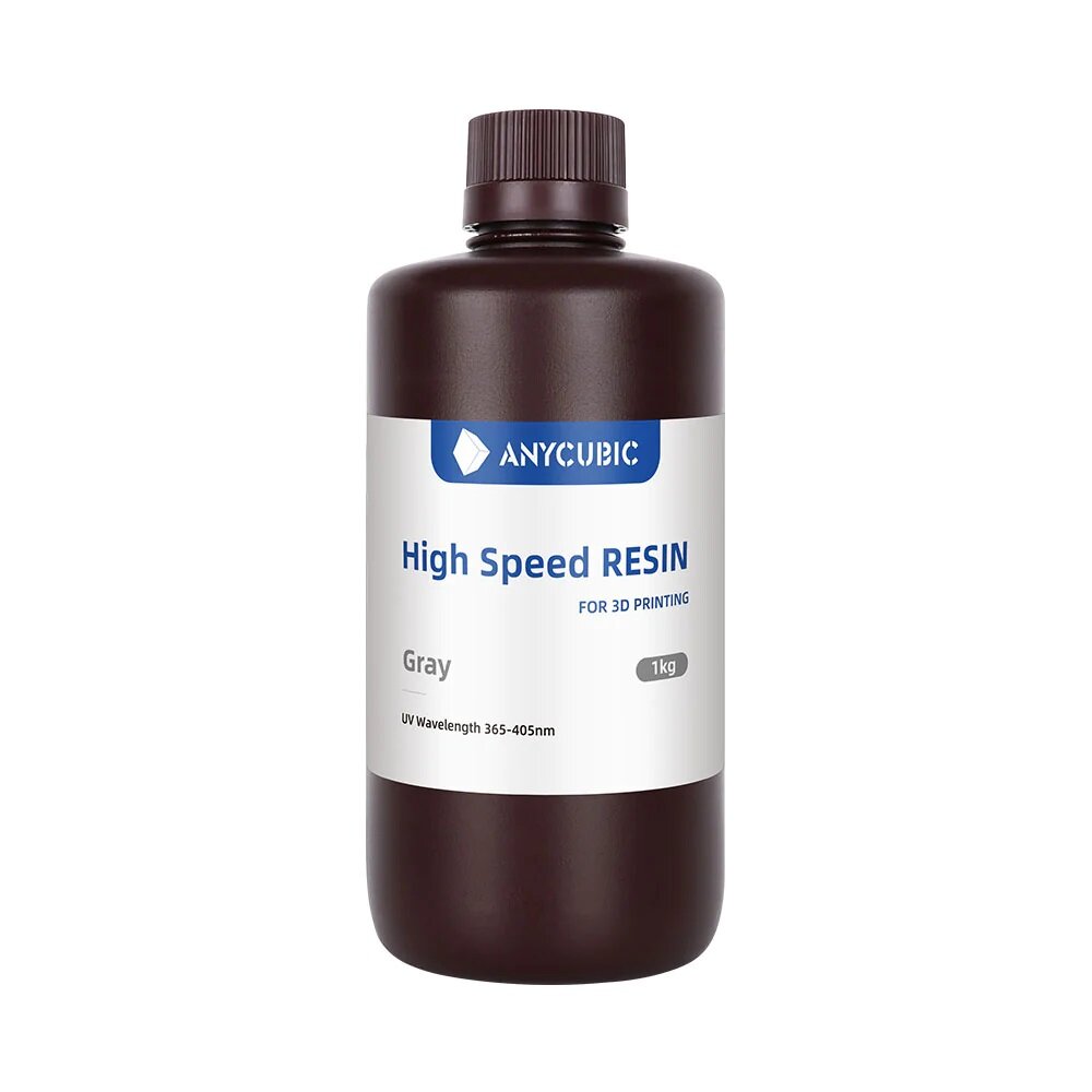 Фотополимерная смола Anycubic High Speed Resin для 3D принтера 405нм Серый (Grey) 1 л.