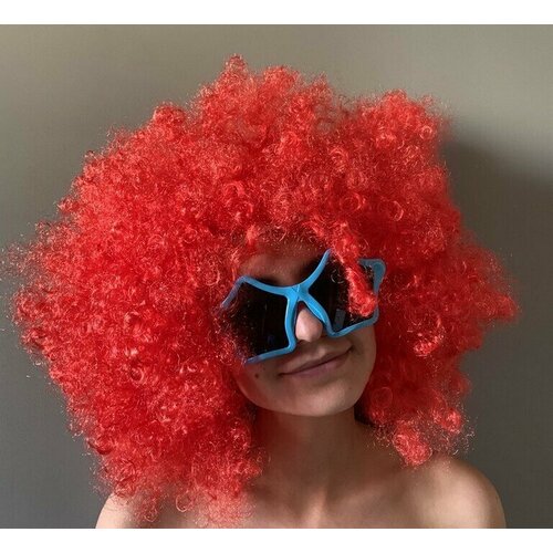 Парик Супер Афро красный парик супер медиум цветной