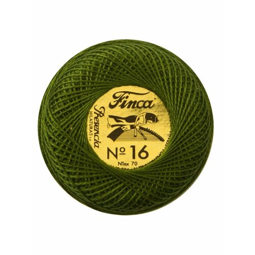 Нитки Мулине Finca Perle, темно-зеленые, 1 упаковка