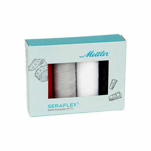 набор ниток mettler seralon 4 катушки цвета 0111 0109 0918 0504 в подарочной упаковке Нитки для вышивания Seraflex, 4 катушки, 1 упаковка