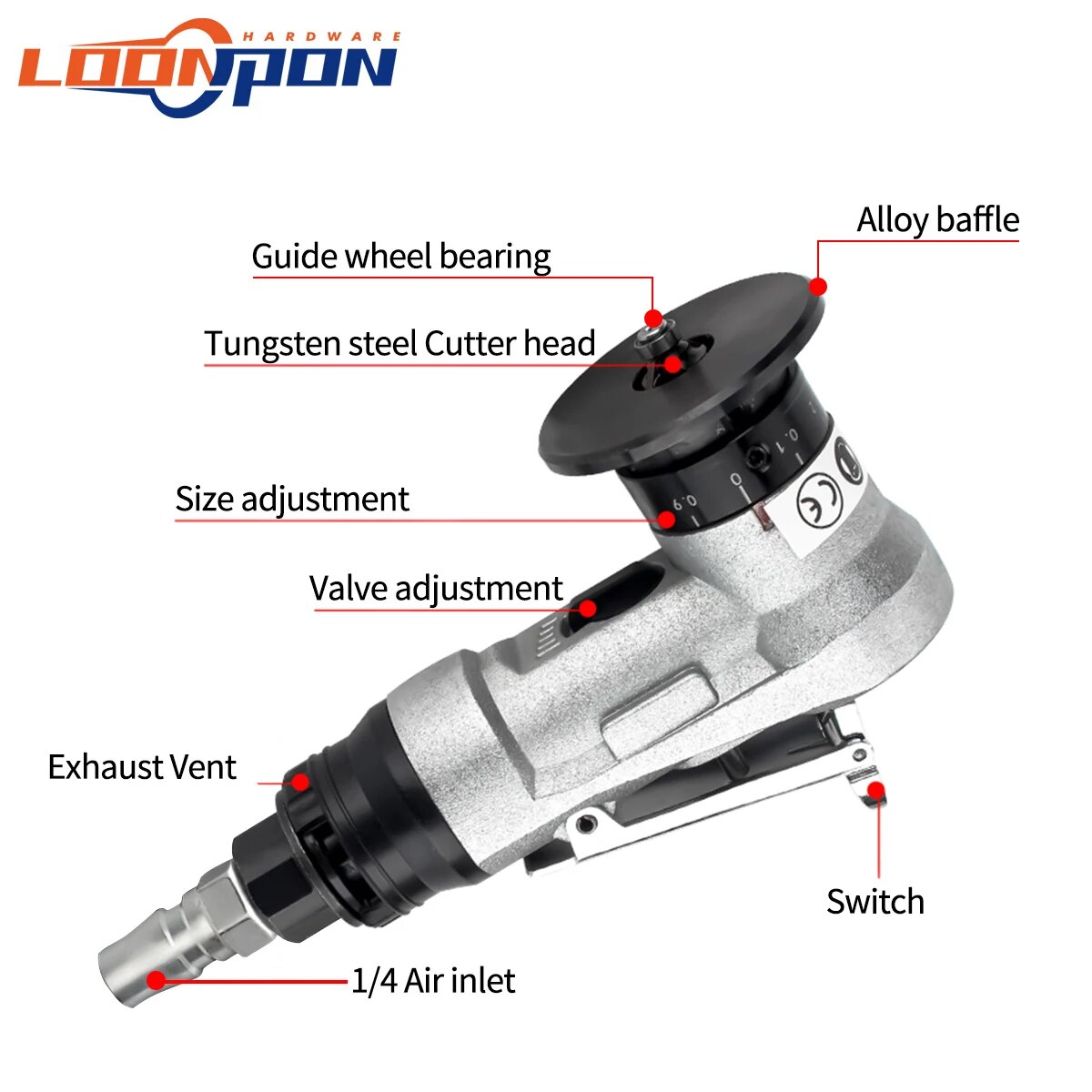 Пневмоинструменты Специализированные Пневматическая машина для снятия фаски Loonpon 150 мм, US extra 6blades