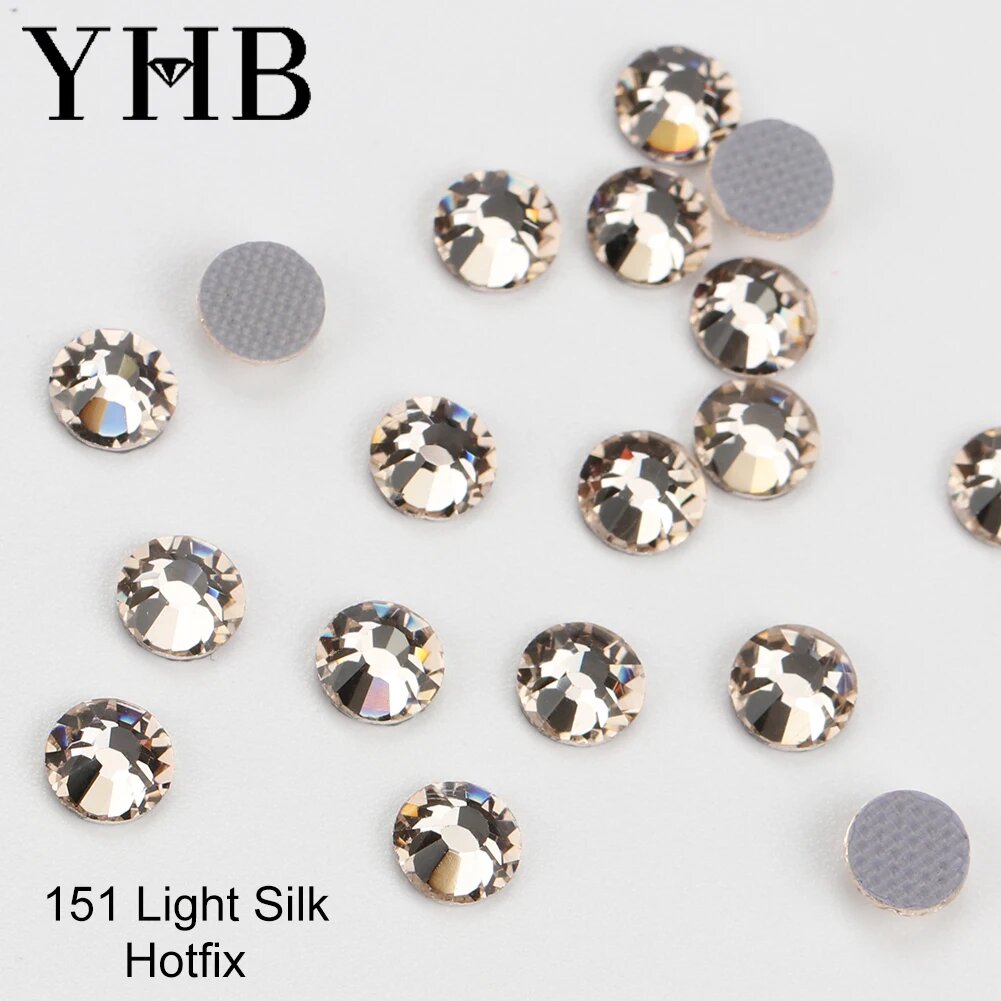 Стразы YHB белые шелк Mocca Flatback 2.4mm SS8 1440pcs, 151 Light Silk