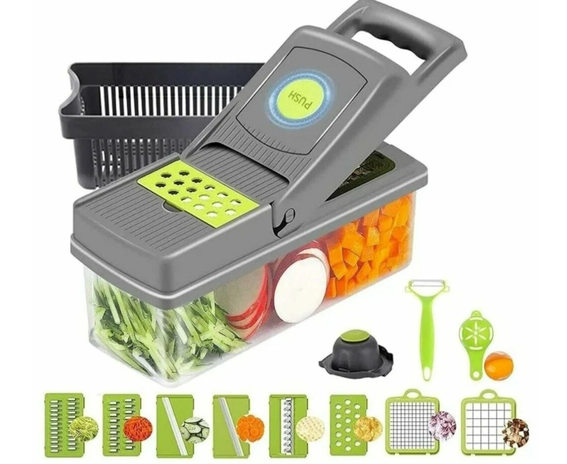 Овощерезка (терка для овощей) Veggie Slicer 14в1, серый — фото 1