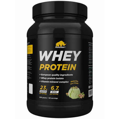 Сывороточный протеин Prime Kraft Whey Protein - 900 г, фисташковое мороженое, банка
