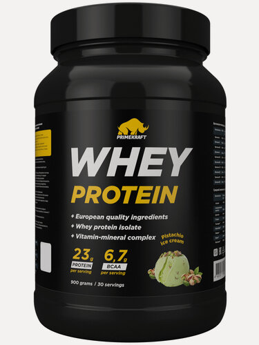 Изображение товара Сывороточный протеин Prime Kraft Whey Protein - 900 г, фисташковое мороженое, банка