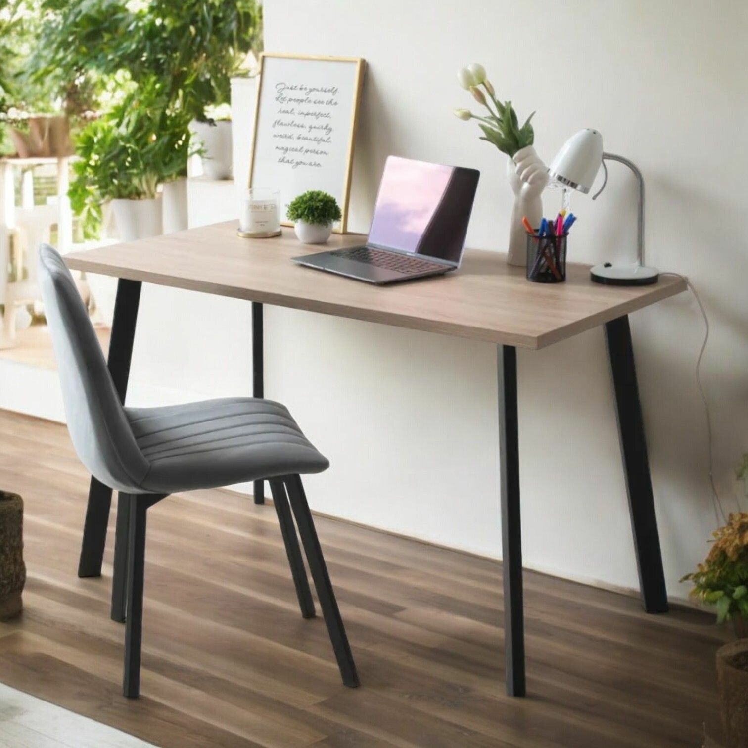 Письменный стол Компьютерный Дуб 110*70 см. Ножки ник черные