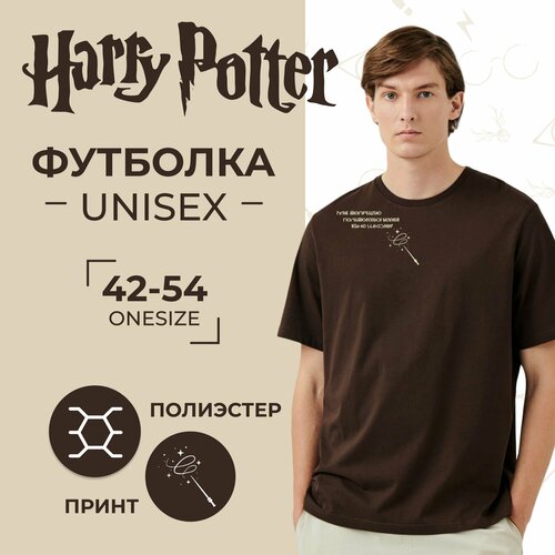фото Футболка гарри поттер / harry potter, 1 шт., размер 42/54, коричневый нет бренда