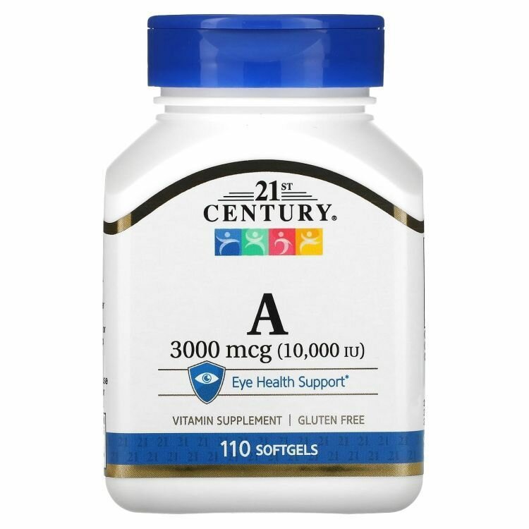 100 iHerbВитамин A 21st Century 10000 МЕ 110 гелевых капсул