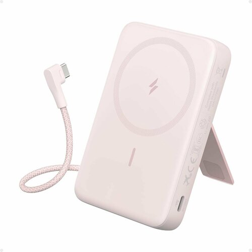 Внешний аккумулятор Anker Zolo Magsafe Power Bank 10000mAh 30W с кабелем Type-C- Pink 6500₽