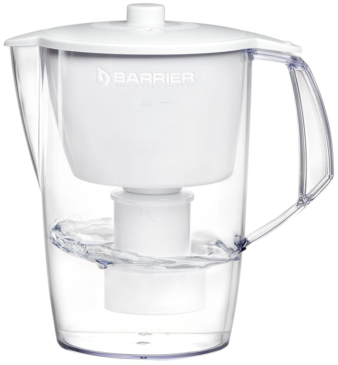 Кувшин-фильтр для очистки воды Барьер Лайт белый 3.6л [в060р51]