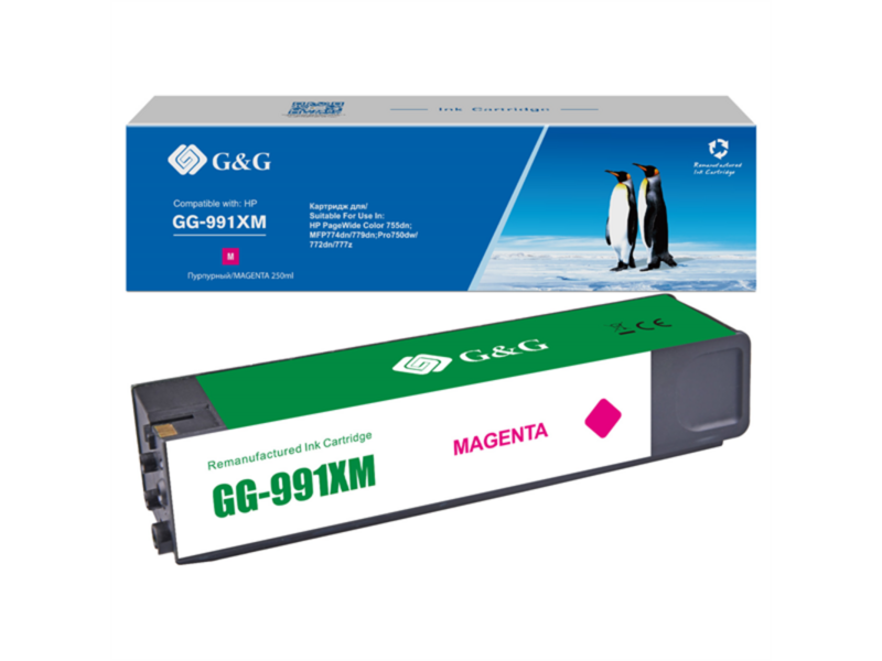 Картридж Cartridge G&G 991X для HP PageWide Managed, (16 000стр.), пурпурный (аналог X4D13AC, M0K10XC, M0J94AE)