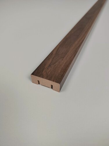 Изображение товара Интерьерная перегородка Рейка декоративная RS01 40х16х2750мм МДФ экошпон Дуб барон темный Cosca Decor. Набор 8 шт.