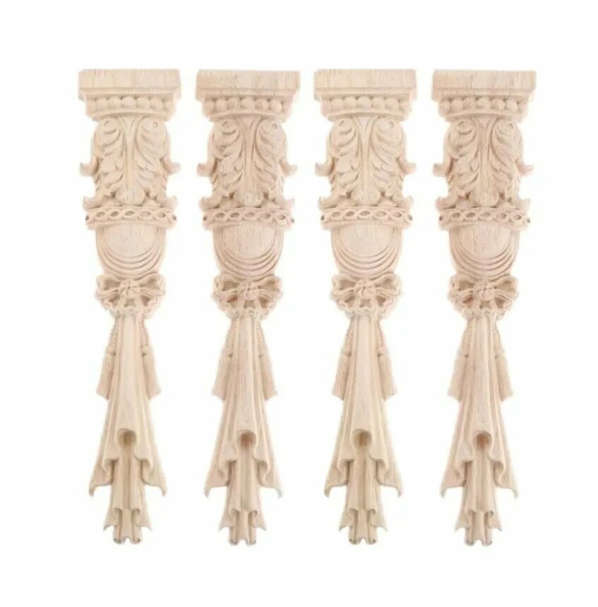 Декор для мебельного фасада 30 х 7 см светло-бежевый 4 шт