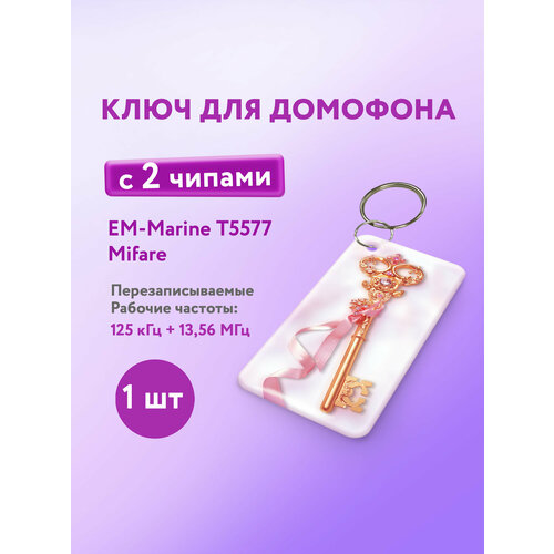 фото Ключ для домофона с двумя чипами, em-marine и mifare. keybox, ключик, 1 шт.