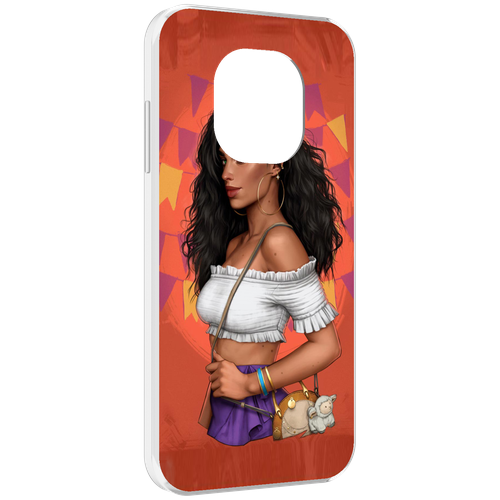 Чехол MyPads девушка-с-сумкой-мулатка женский для Blackview BL8800 / BL8800 Pro задняя-панель-накладка-бампер