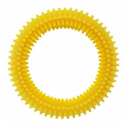 TAPPI Игрушка для собак "Кольцо" с шипами, желтое, 5,6см - фотография № 3