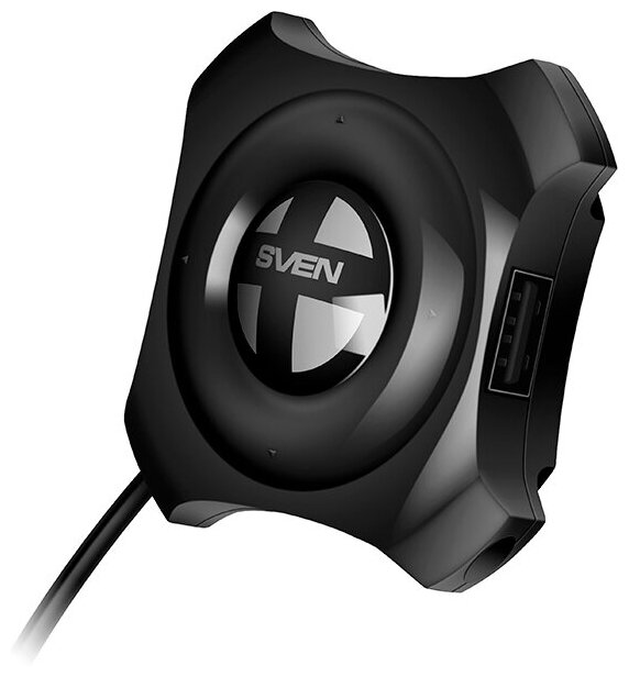 Концентратор USB 2.0 Sven HB-432 SV-017330 black, 4хUSB, кабель 0,5м, блистер