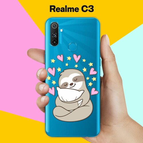 Силиконовый чехол на realme C3 Сон ленивца / для Реалми Ц3 силиконовый чехол на realme 6 pro сон ленивца для реалми 6 про