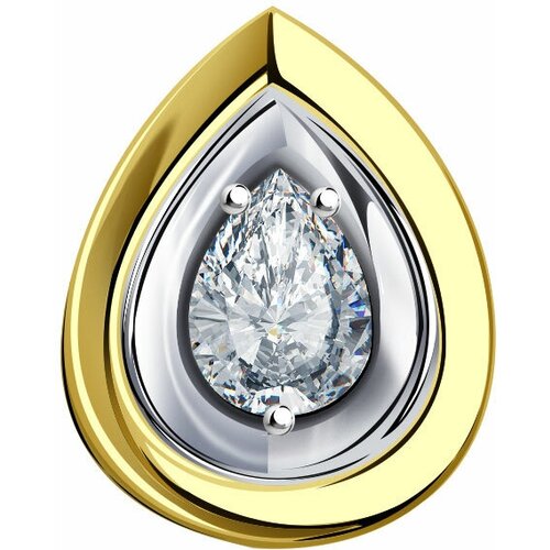 Подвеска Diamant online, желтое золото, 585 проба, фианит, размер 8 см. подвеска diamant online золото 585 проба фианит размер 8 см