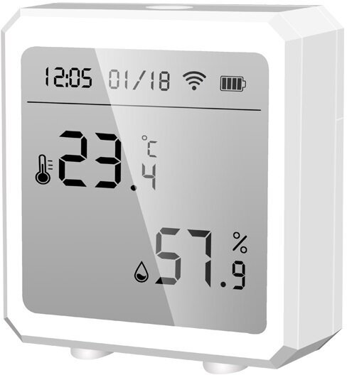 Умный Zigbee датчик температуры и влажности Tuya (с дисплеем) Smart Черный корпус