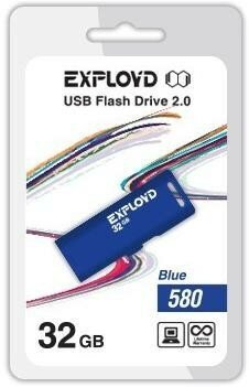 USB флэш-накопитель (EXPLOYD 32GB 580 синий [EX-32GB-580-Blue])