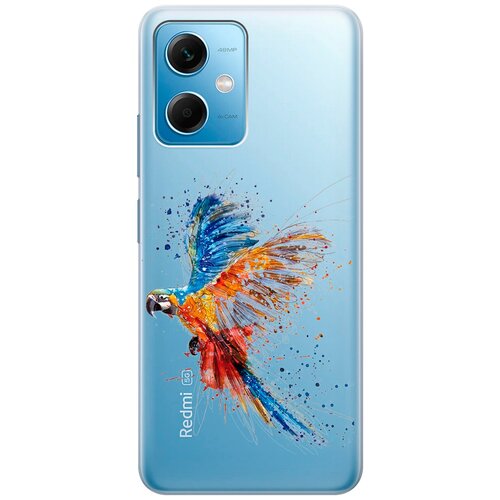 Силиконовый чехол на Xiaomi Redmi Note 12, Сяоми Редми Ноут 12 с 3D принтом Colorful Parrot прозрачный матовый soft touch силиконовый чехол на xiaomi redmi 12 сяоми редми 12 с 3d принтом colorful parrot черный