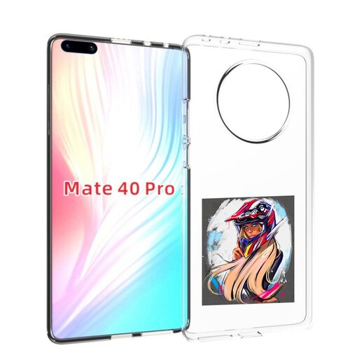 Чехол MyPads девушка-в-шлеме для Huawei Mate 40 Pro (NOH-NX9) задняя-панель-накладка-бампер