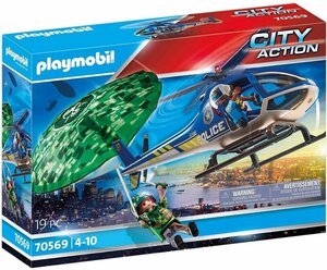 Игровой набор Playmobil «Полицейский вертолет. Погоня с парашютом» 70569