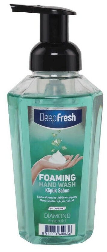 Deep Fresh Женский Diamond Foaming Hand Wash Emerald Жидкое мыло-пенка для рук Изумруд 400мл