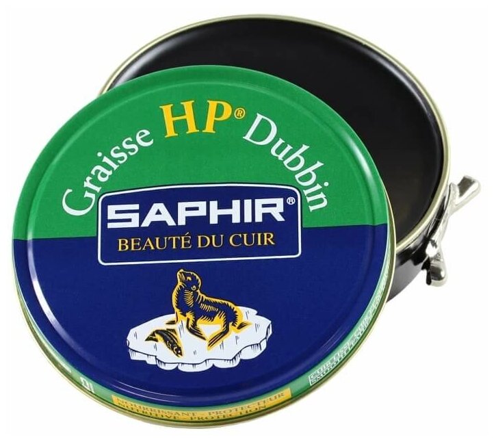 Пропитка для спортивной и туристической обуви Graisse HP Dubbin SAPHIR, металлическая банка, 100 мл. (01 черный)