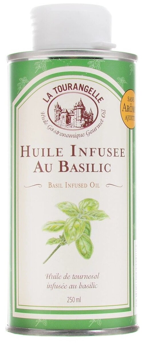 250 мл, La Tourangelle Basil Infused Oil масло подсолнечное с экстрактом базилика