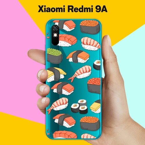 Силиконовый чехол Суши на Xiaomi Redmi 9A силиконовый чехол суши собачки на honor 9a