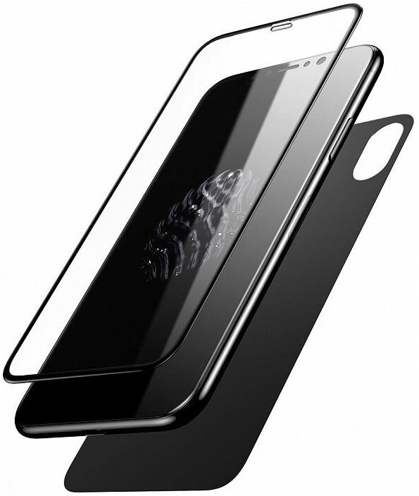 Комплект защитных стекол Baseus (SGAPIPH65-TZ01) для iPhone Xs Max (Black) - фото №1