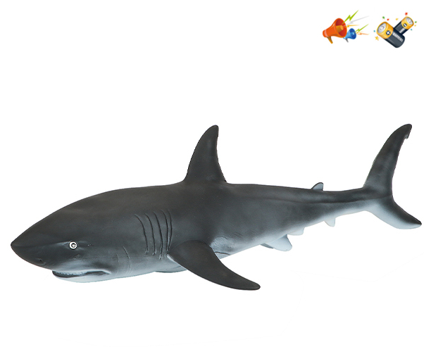 Большая резиновая Акула черная 61 см озвученная