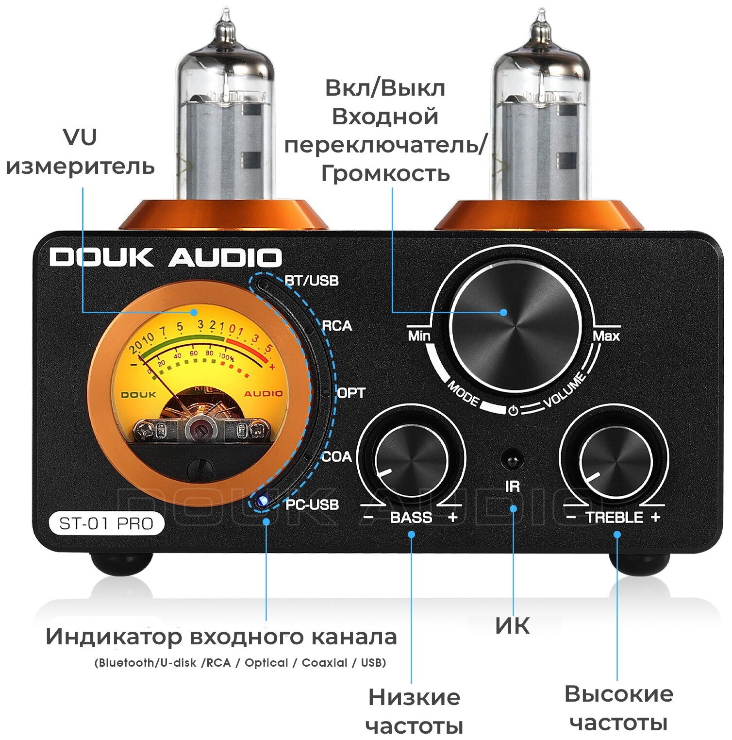 Ламповый усилитель с ЦАП Douk Audio ST-01 Pro с блоком питания