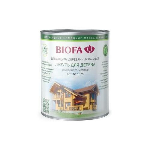Лазурь для дерева Biofa 1075 , Биофа 1075 , 2.5 литр , Жемчужно-белый