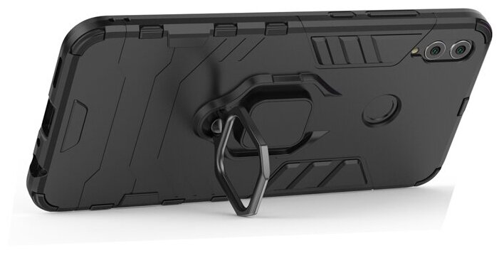Противоударный чехол с кольцом Panther Case для Huawei Honor 8X черный
