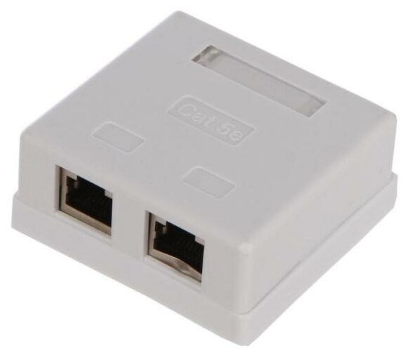 Розетка внешняя RJ-45 (FTP) 5E кат. двойная , экранированная TV-COM