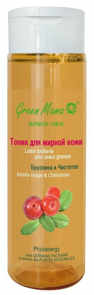 Green Mama Тоник Брусника и чистотел для жирной кожи