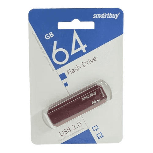 USB флеш накопитель Smartbuy 64GB Clue Burgundy (SB64GBCLU-BG)