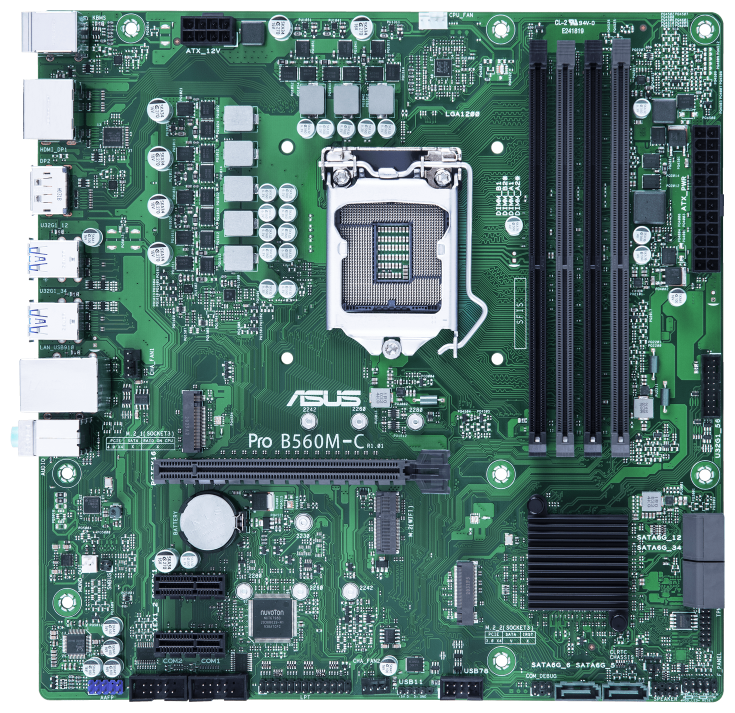 Asus PRO B560M-C/CSM Soc-1200 Intel B560 4xDDR4 mATX AC`97 8ch(7.1) GbLAN RAID+HDMI+DP