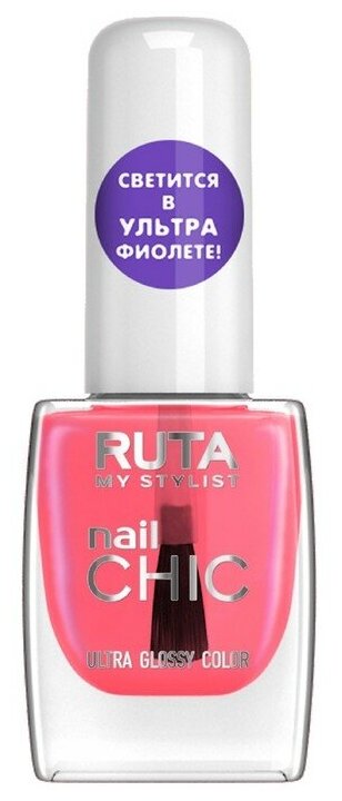RUTA Верхнее покрытие Nail Chic флуоресцентное, 61 розовый, 8.5 мл