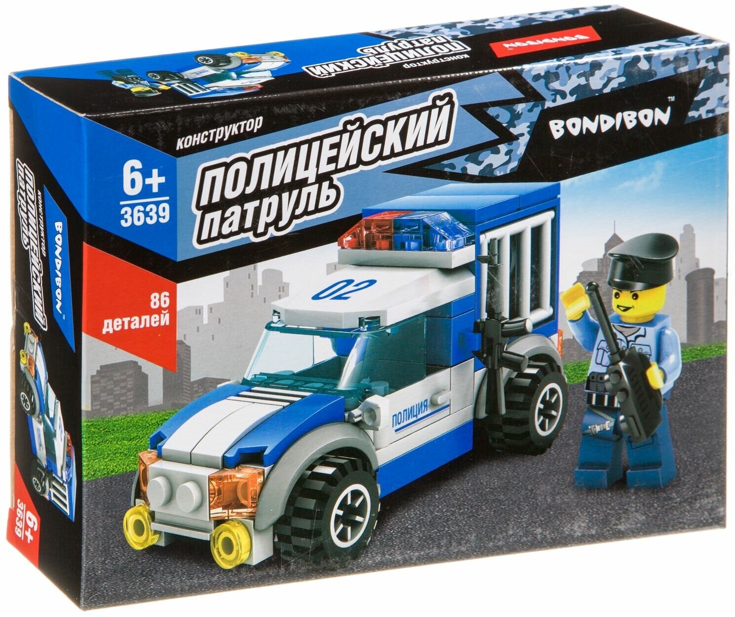 Конструктор Полицейский Патруль, Машина, ВВ3639 Bondibon - фото №2