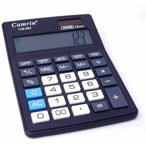 Калькулятор настольный 12 -разрядный CM-885 2питания 190*135мм черный (картонная упаковка с европодвесом) (24571)