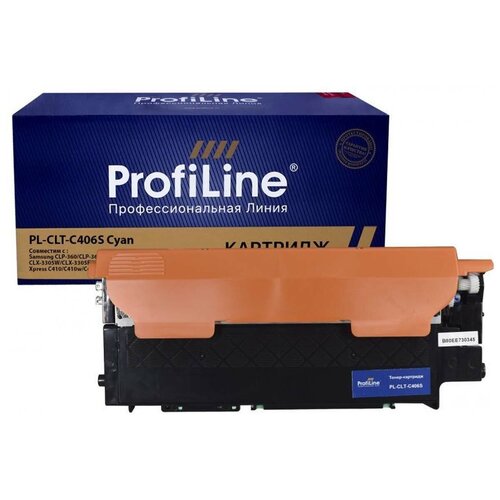 Картридж ProfiLine PL-CLT-C406S-C, 1000 стр, голубой картридж profiline pl clt m504s