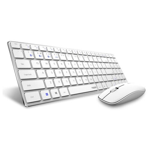 Клавиатура + мышь Rapoo 9300M клав:белый мышь:белый USB беспроводная Bluetooth/Радио Multimedia (18479)